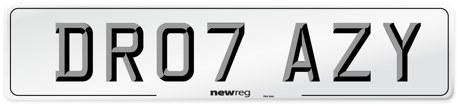 DR07 AZY Number Plate from New Reg